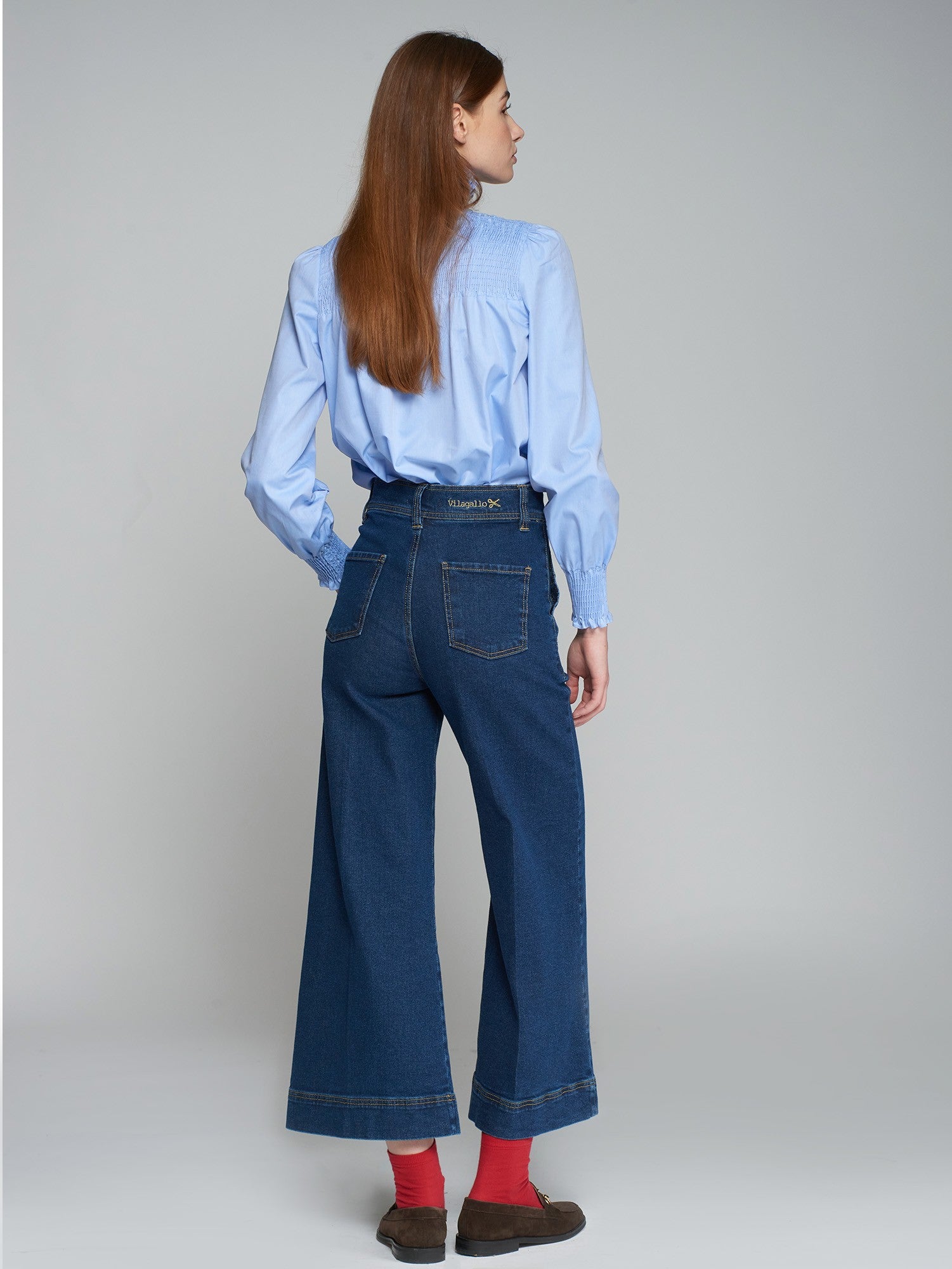 Denim Wide Leg Trouser (Ankle length) Medium Blue Wash