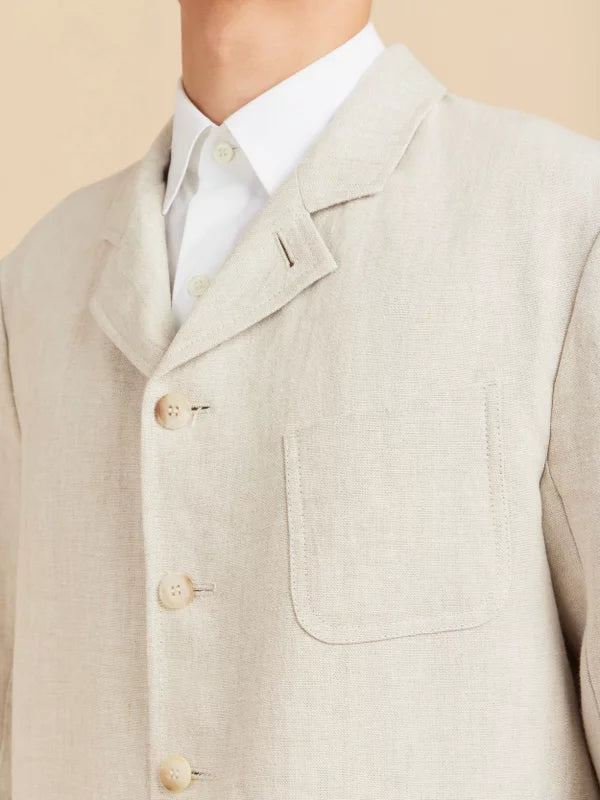 Beige Linen Albin Jacket by Agnes b