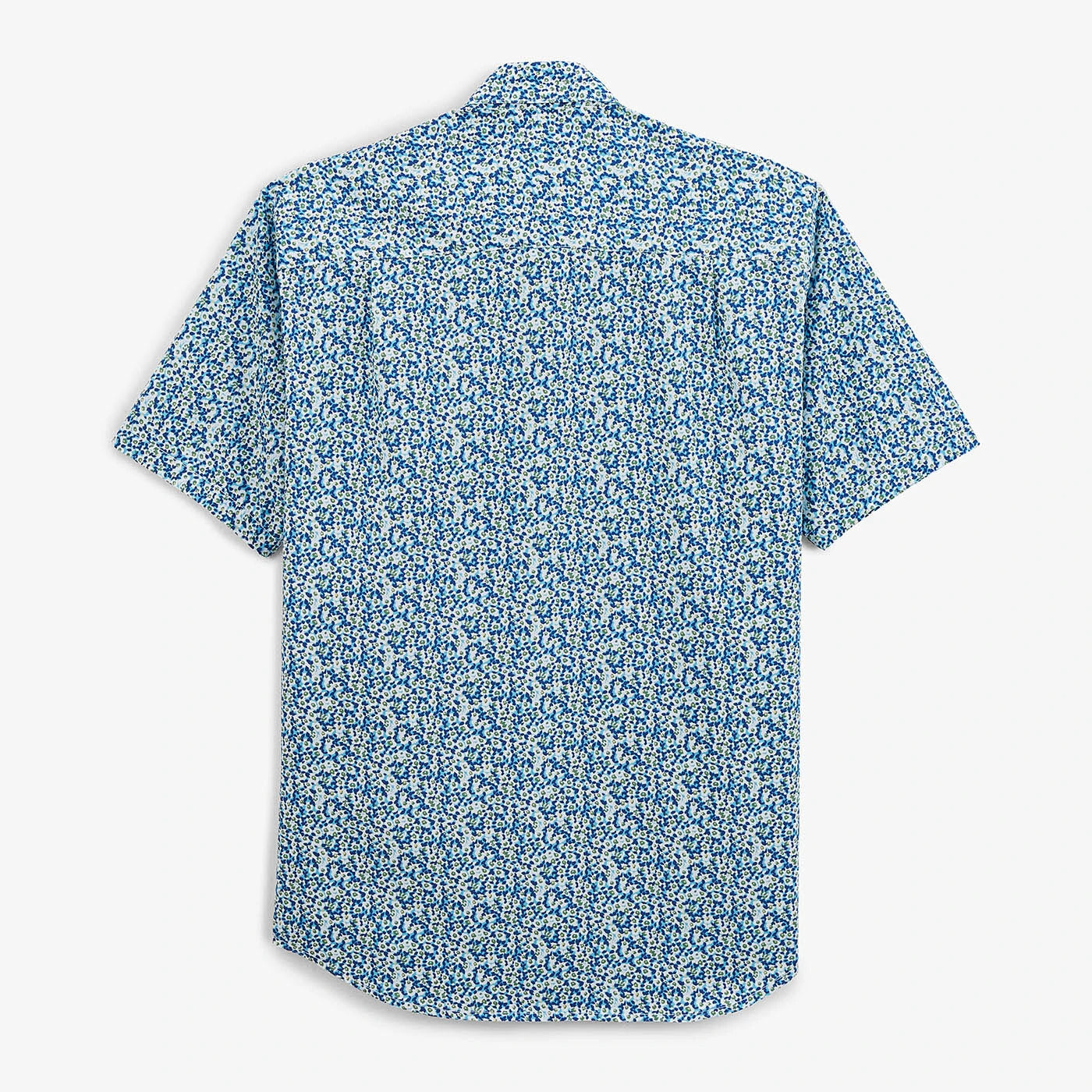 Azure Micro Floral Print Short Sleeve Shirt