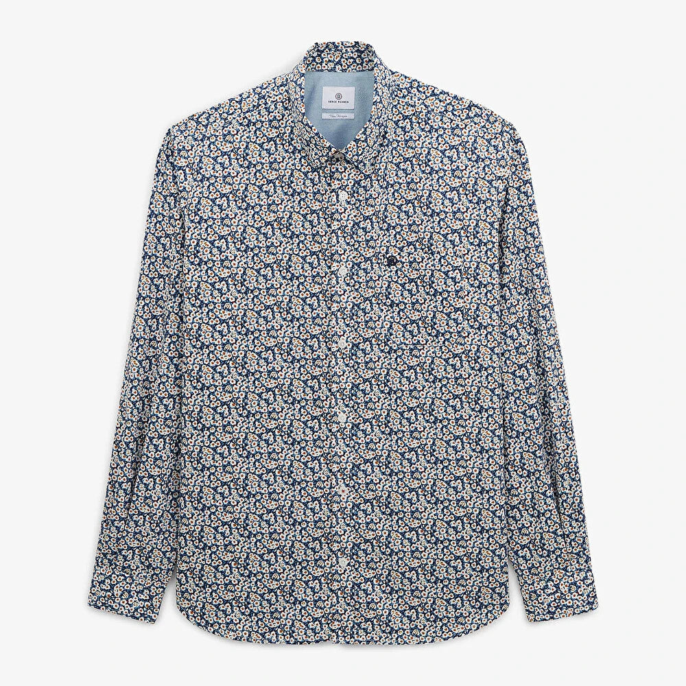 Daisy Print Long Sleeve Shirt by Serge Blanco