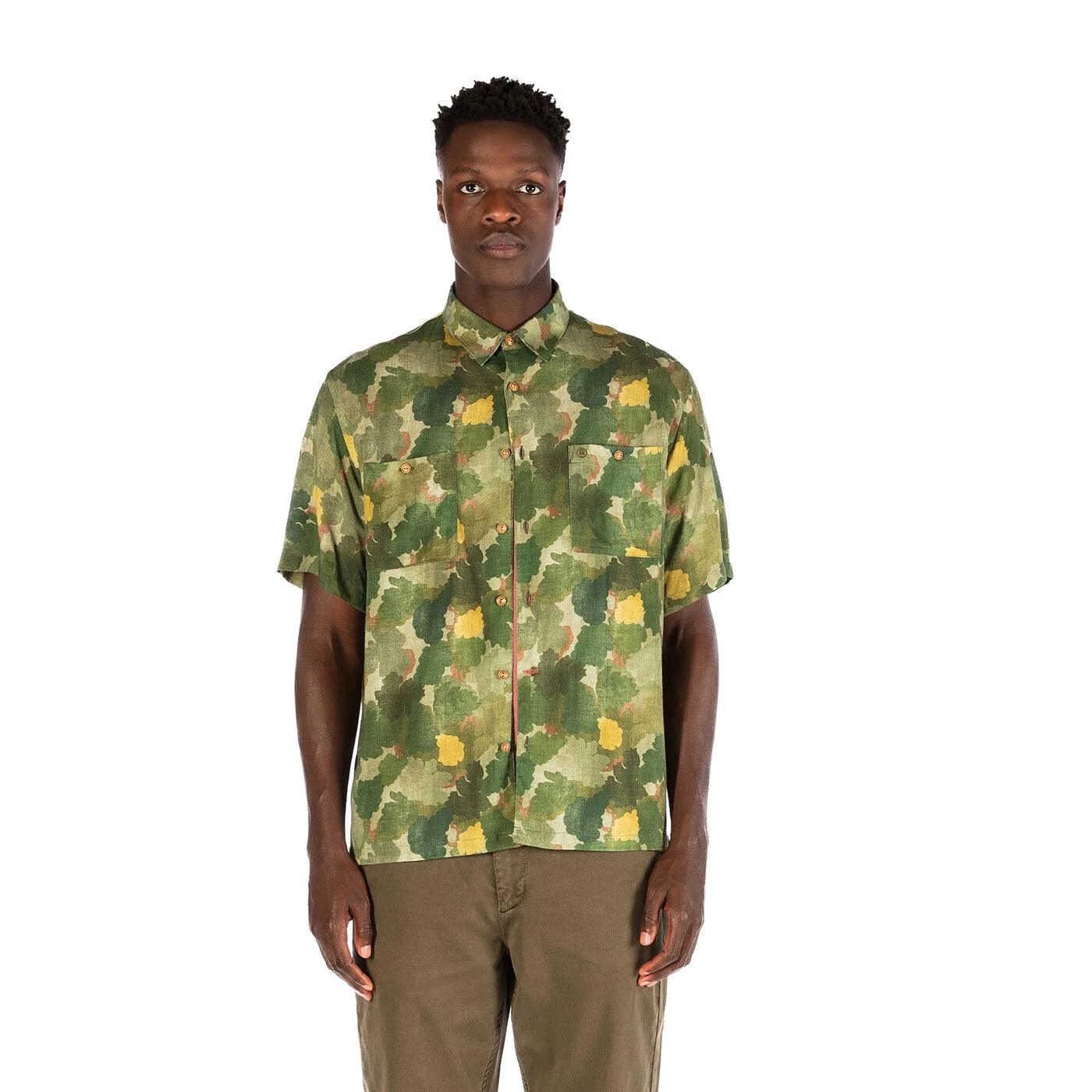 Green Camouflage Short Sleeve Shirt