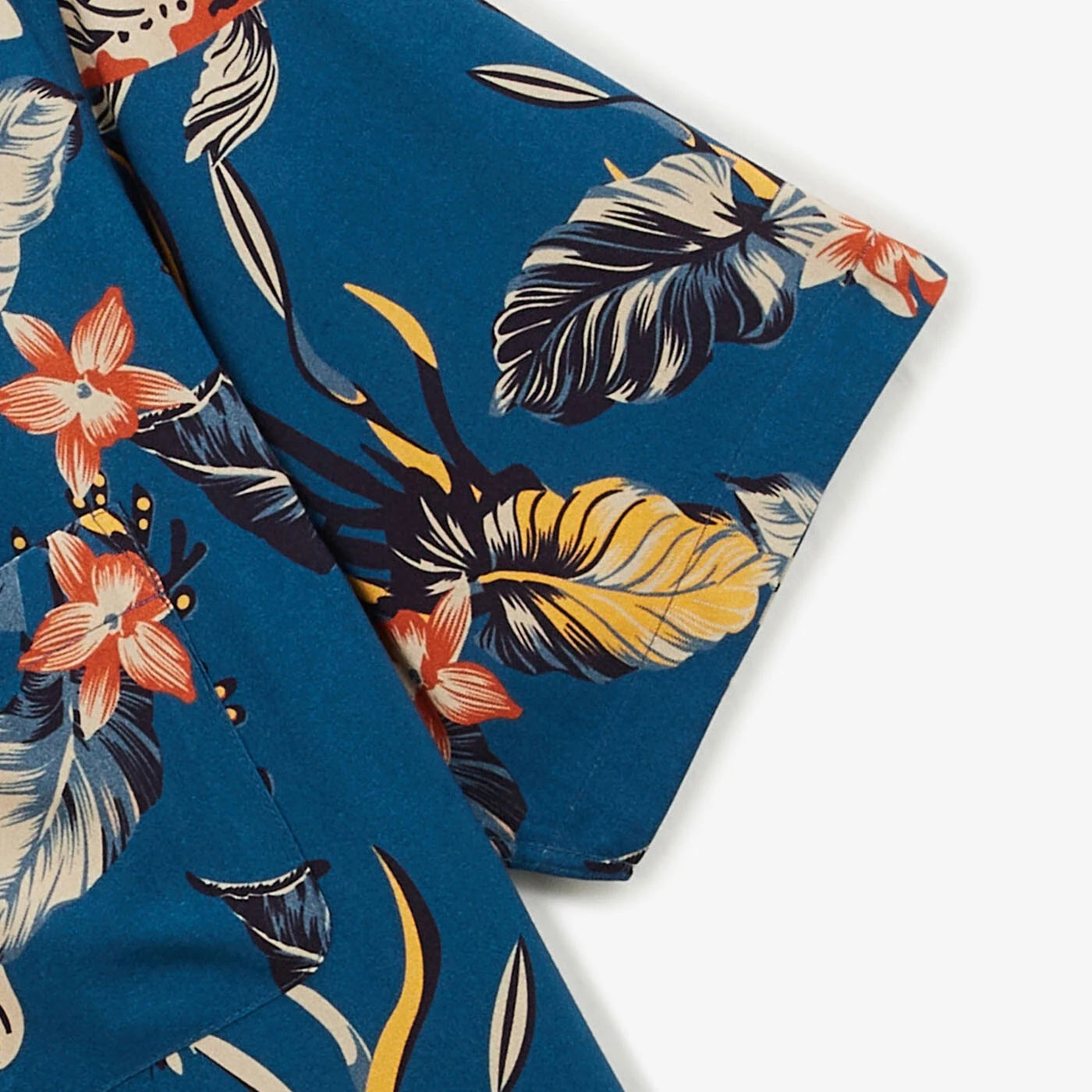 Azure Floral Print Short Sleeve Shirt