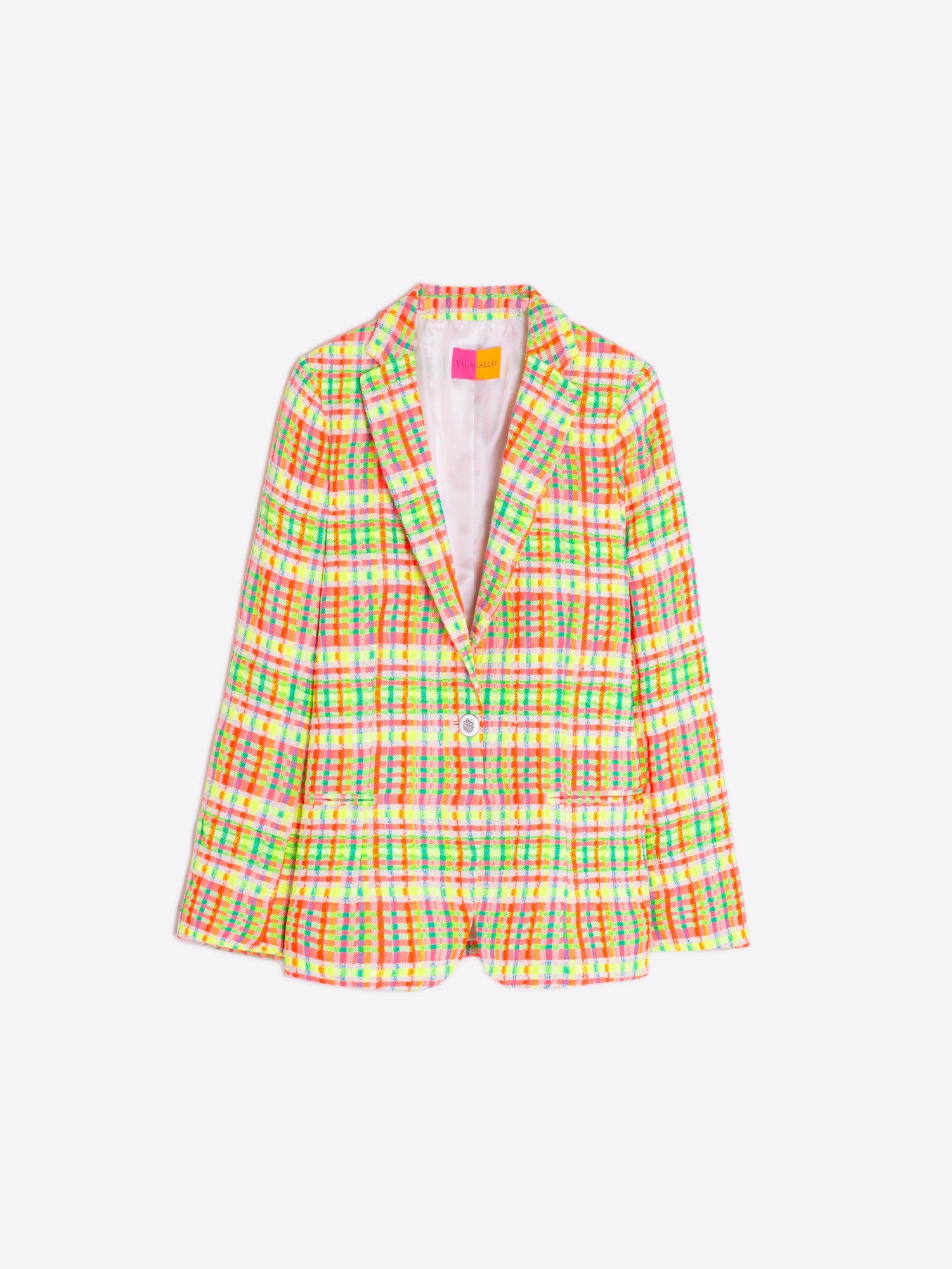 Hannah Cuadro Fluorescent Plaid Blazer