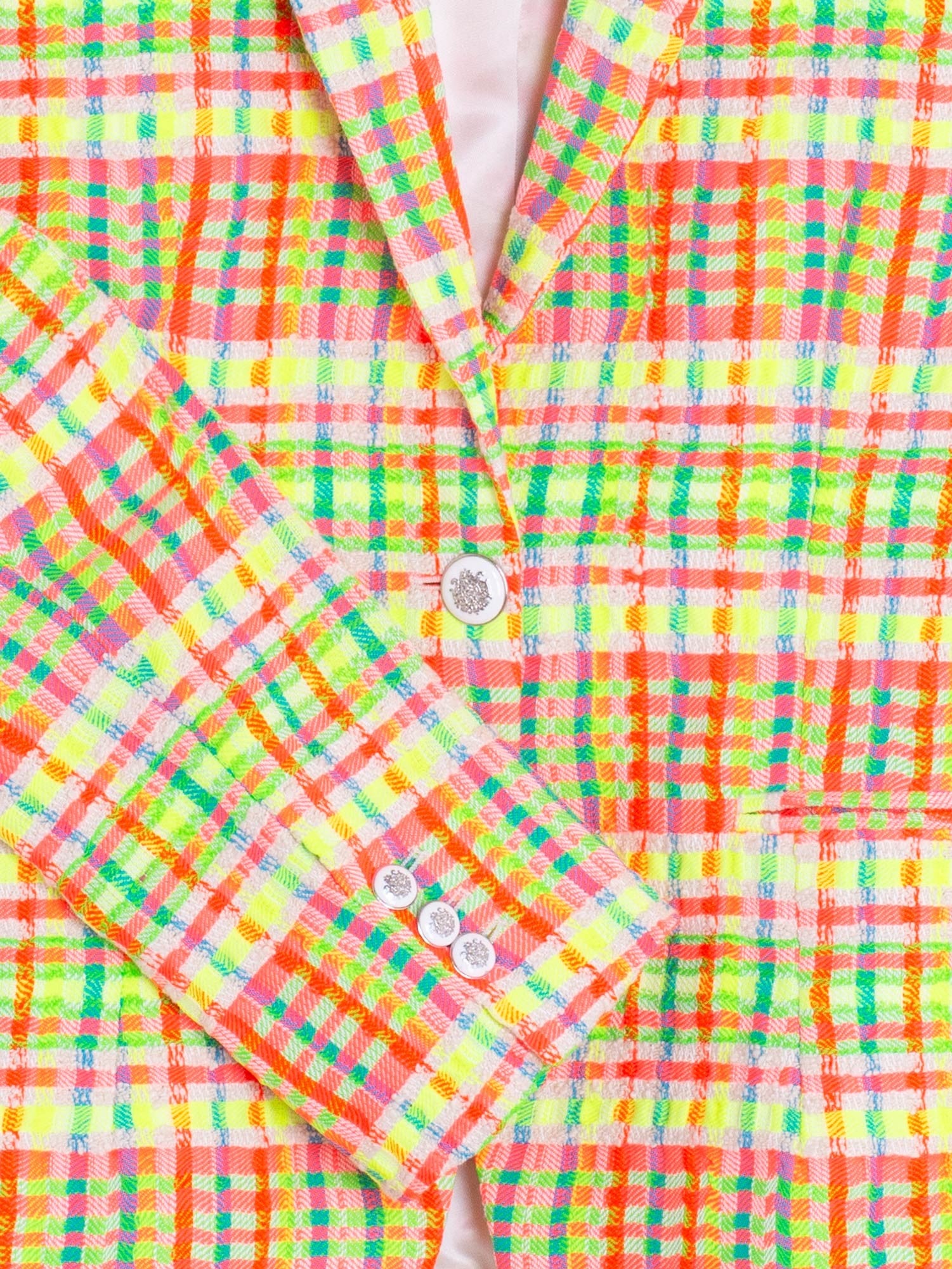 Hannah Cuadro Fluorescent Plaid Blazer