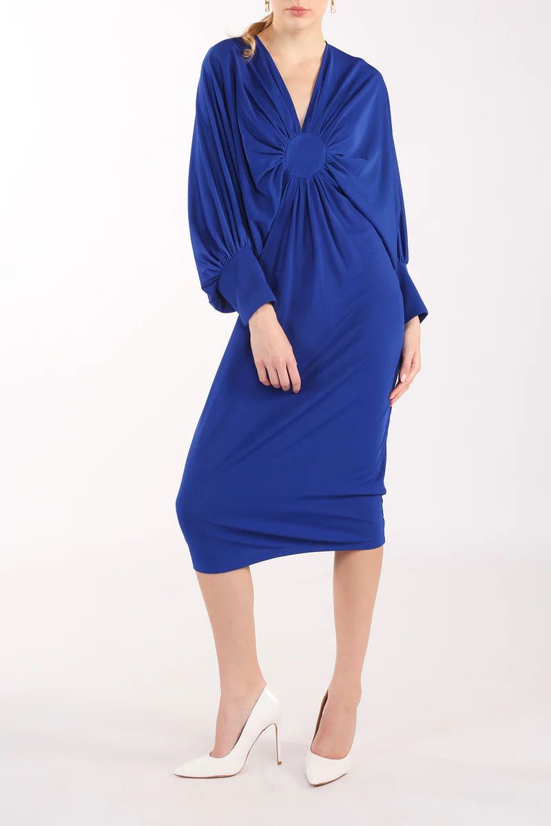 Ruched V-Neck Sheath Dress by Beulah