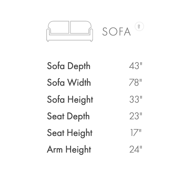 Sofa dimensions.