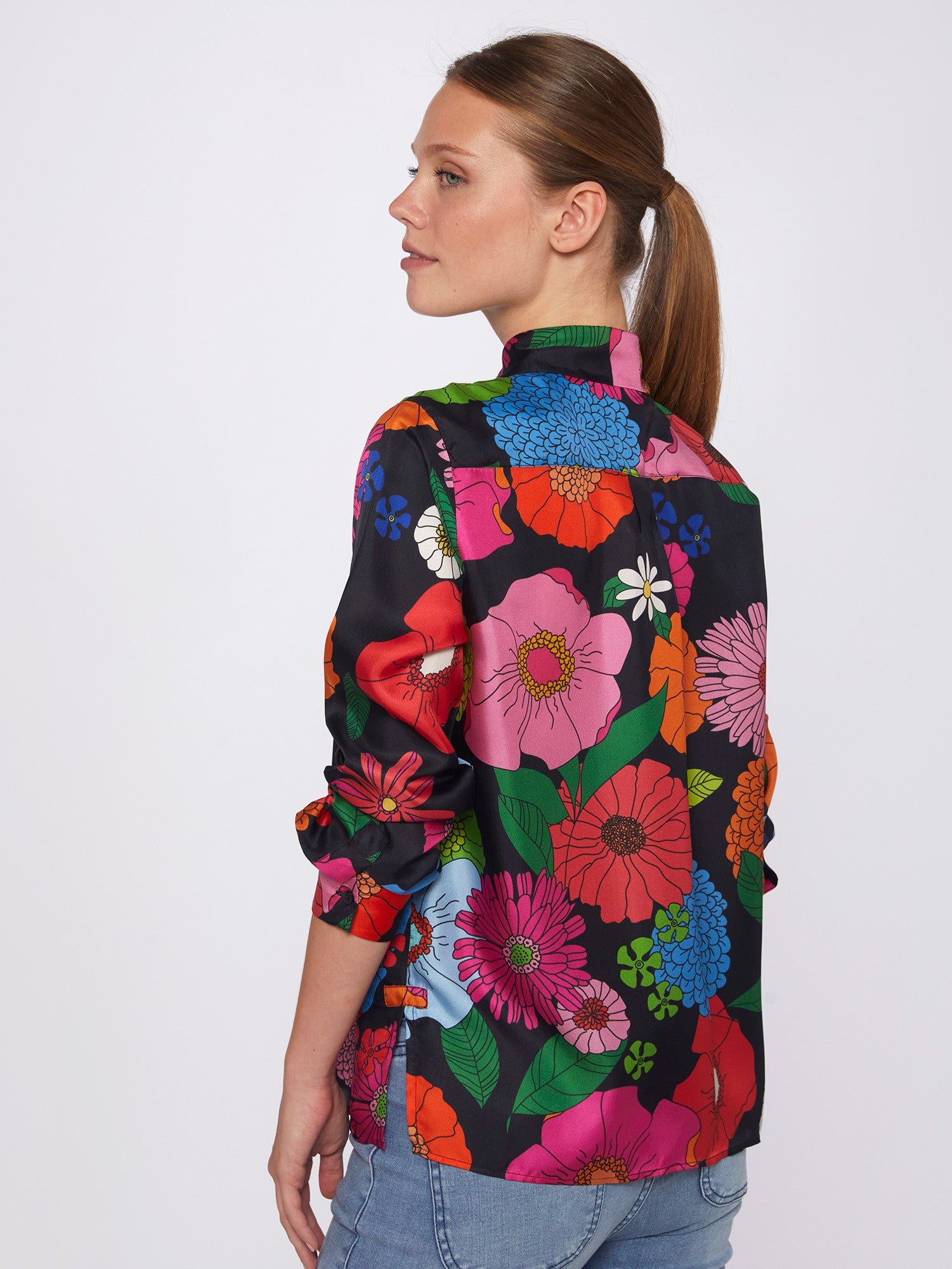 Irina Maxi Floral Silk Shirt