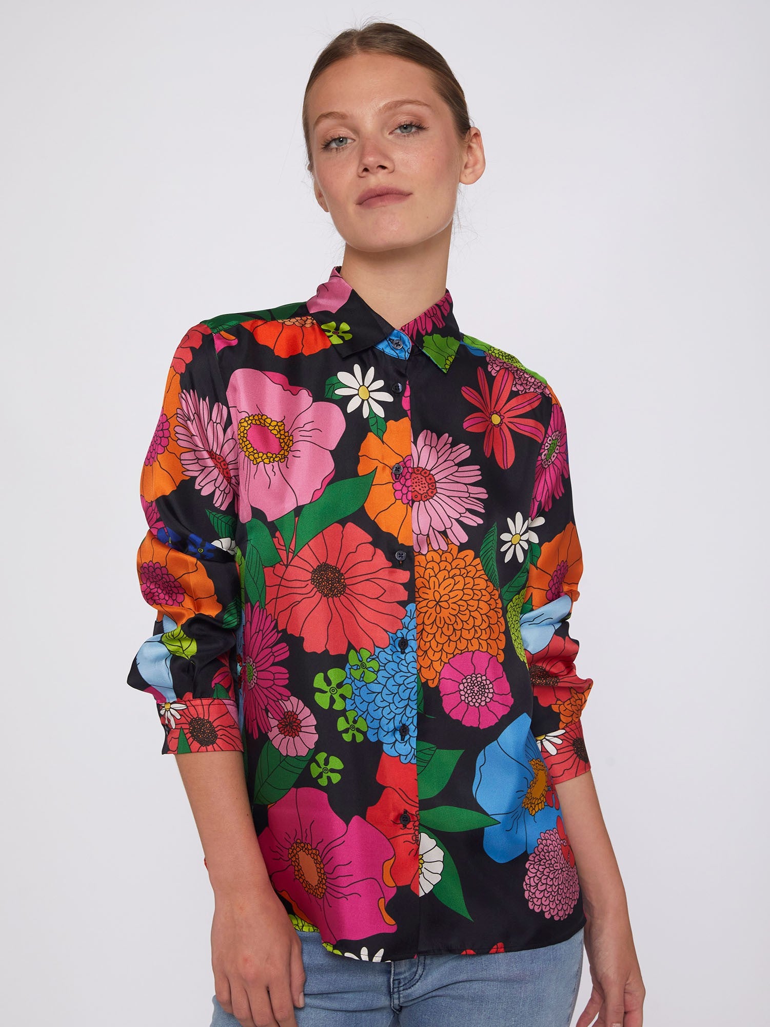 Irina Maxi Floral Silk Shirt