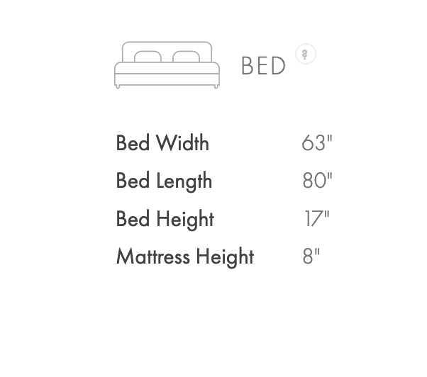 Bed dimensions. 