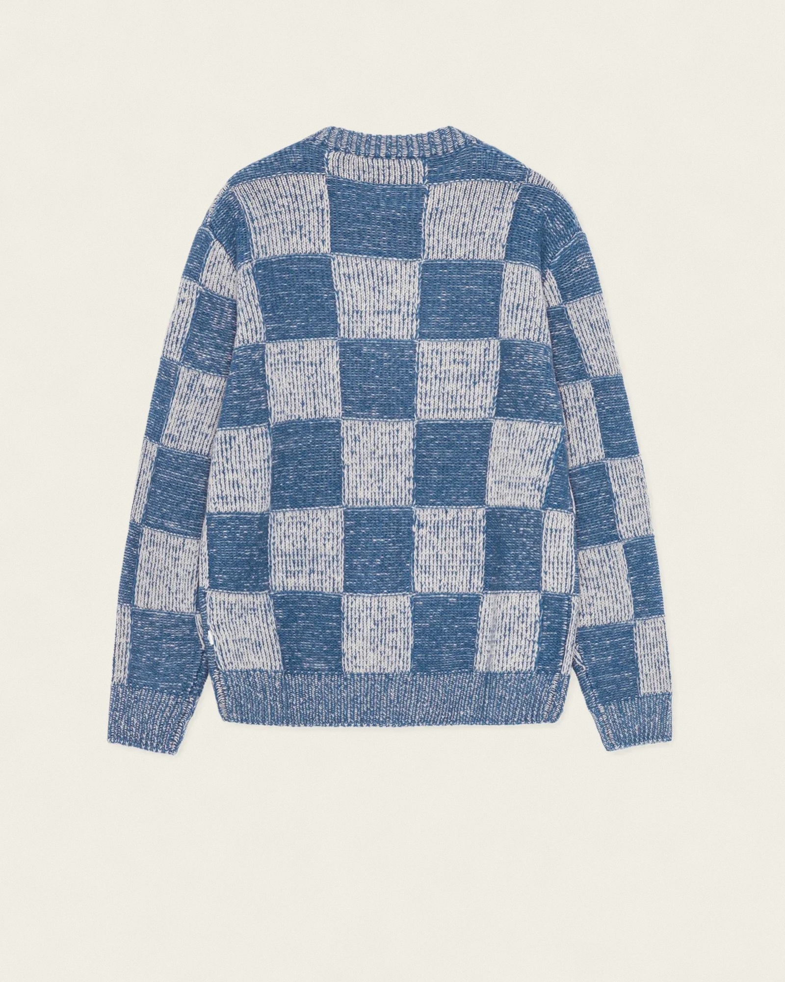 Check Knit - Dark Denim Blue