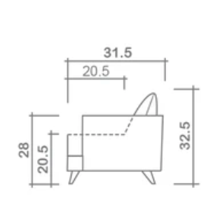 Sofa dimensions. 