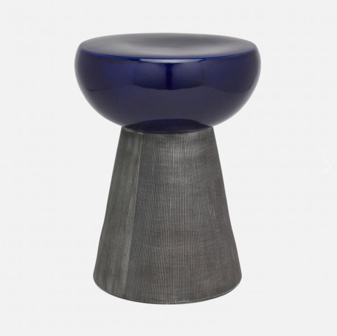 MG LOZ Ceramic Stool, COBALT/BLK 13"D x 18"H
