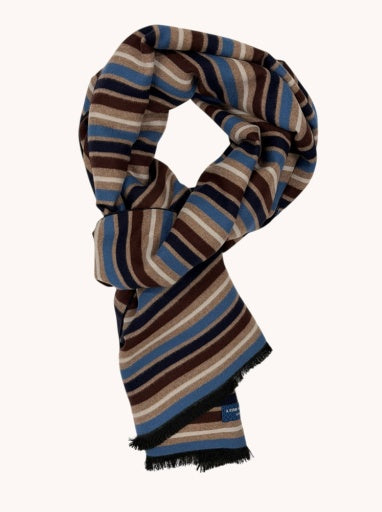 Scarf Stripe - Multi Blue