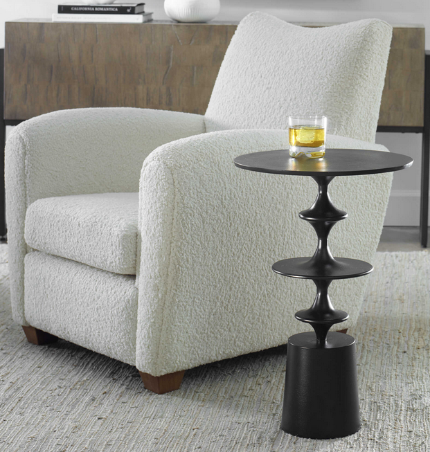 Flight Accent Table, Black, 16 W X 24 H X 16 D (in)