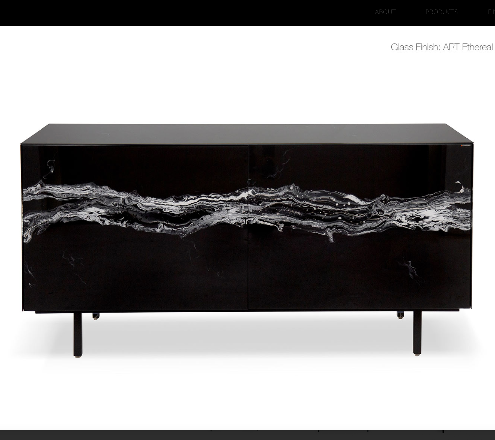 Custom Nico Credenza, black base,  32"H x 12"D,